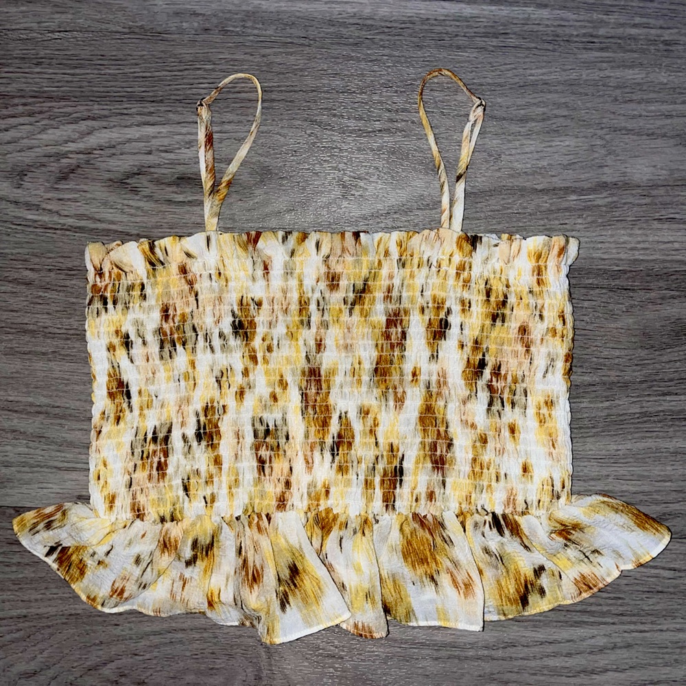 LUSH Yellow Multi Medium Tank Top NWT